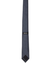 Zegna Blue Gray Silk Tie