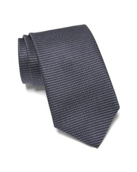Canali Neat Silk Tie In Black At Nordstrom