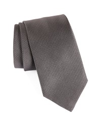 David Donahue Stripe Silk Tie In Charcoal At Nordstrom