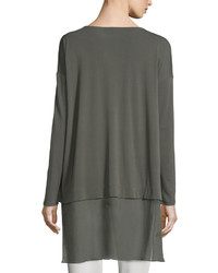 Eileen Fisher Long Sleeve Layered Silk Tunic