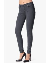 7 For All Mankind Mid Rise Skinny Contour In Deep Charcoal