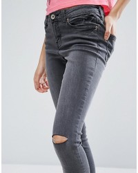 Brave Soul Anna Skinny Jeans With Knee Rips