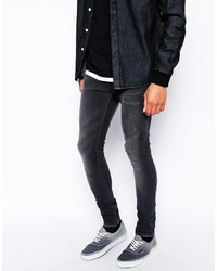Asos Brand Extreme Super Skinny Jeans With Gray Wash