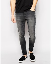 Asos Brand Super Skinny Jeans In Gray