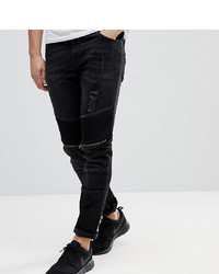 Brooklyn Supply Co. Brooklyn Supply Co Skinny Jeans With Biker Zip Rip Detail