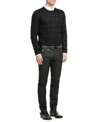 Alexander McQueen Coated Skinny Jeans With Embellisht