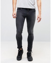 ASOS DESIGN Extreme Super Skinny Jeans In Washed Black