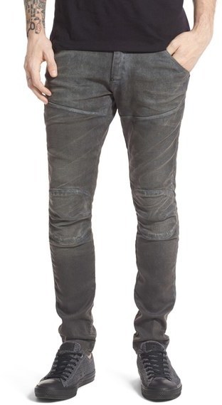 gray moto jeans