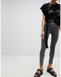 Cheap Monday High Waisted Washed Black Super Skinny Jean Grime