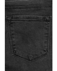 J Brand Leather Paneled Mid Rise Skinny Jeans