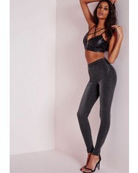 Missguided Lawless High Waisted Jegging Charcoal