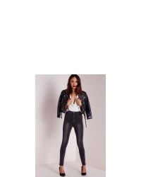 Missguided Tall Highwaisted Super Stretch Skinny Jeans Charcoal Grey