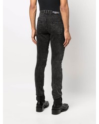 Balmain Monogram Ribbed Detail Slim Jeans
