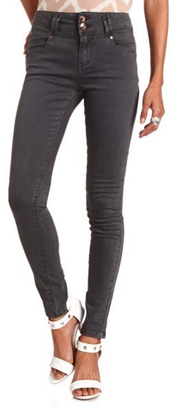 Charlotte Refuge High Colored Skinny Jeans, $32 | Charlotte Russe | Lookastic