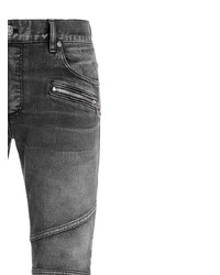 Balmain Seam Detail Zip Slim Leg Jeans