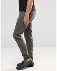 Asos Skinny Jeans In Oil Wash Gray