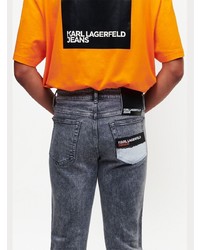 KARL LAGERFELD JEANS Slim Cut Logo Detail Jeans