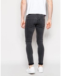 Pull&Bear Super Skinny Fit Jeans In Gray Wash