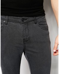 Pull&Bear Super Skinny Jeans In Gray With Knee Detail