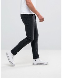Asos Super Skinny Jeans In Washed Black