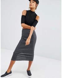 Daisy Street Midi Skirt Co Ord In Rib