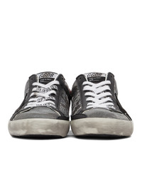 Golden Goose Grey And Red Python Sneakers