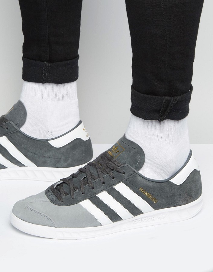 adidas Originals Hamburg Sneakers In Gray $100 Asos | Lookastic