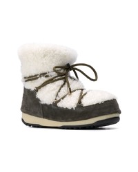 Yves Salomon Shearling Lace Up Boots