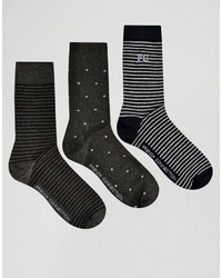 French Connection 3 Pack Socks