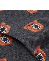 Corgi Bear Patterned Cotton Blend Socks