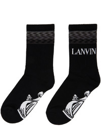 Lanvin Black Gray Jacquard Socks