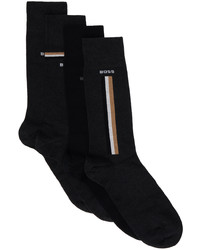 BOSS Four Pack Gray Black Socks