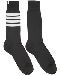 Thom Browne Gray 4 Bar Socks
