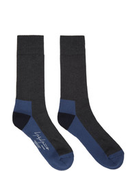 Yohji Yamamoto Grey And Blue Pile Socks