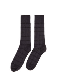 Issey Miyake Men Grey Block Socks
