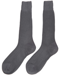Thom Browne Grey Ribbed Socks