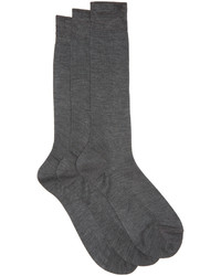 Raey Ry Set Of Three Silk Socks