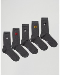 Asos Socks With Mickey Mouse Embroidery 5 Pack