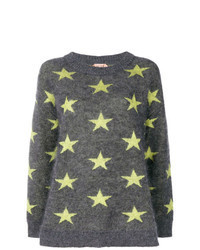 Charcoal Star Print Crew-neck Sweater