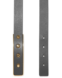 Balenciaga Studded Textured Leather Belt Gray