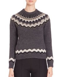 Charcoal Studded Crew-neck Sweater