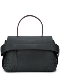 Charcoal Studded Leather Crossbody Bag