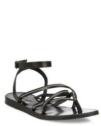 Charcoal Studded Leather Sandals