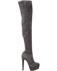 Le Silla 130mm Studded Stretch Suede Boots