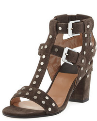 Charcoal Studded Suede Sandals