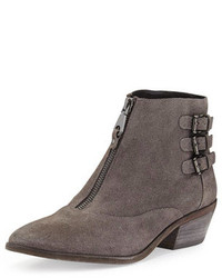 Rebecca Minkoff Alex Zip Front Ankle Boot Charcoal