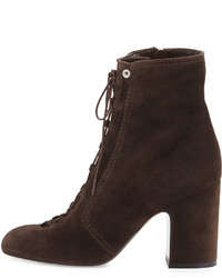 Laurence Dacade Milly Lace Up Suede Bootie Gray