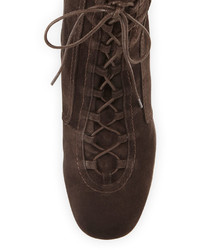 Laurence Dacade Milly Lace Up Suede Bootie Gray