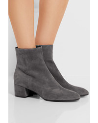 Gianvito Rossi Suede Ankle Boots Dark Gray