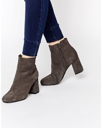 Warehouse Suede Heeled Ankle Boot